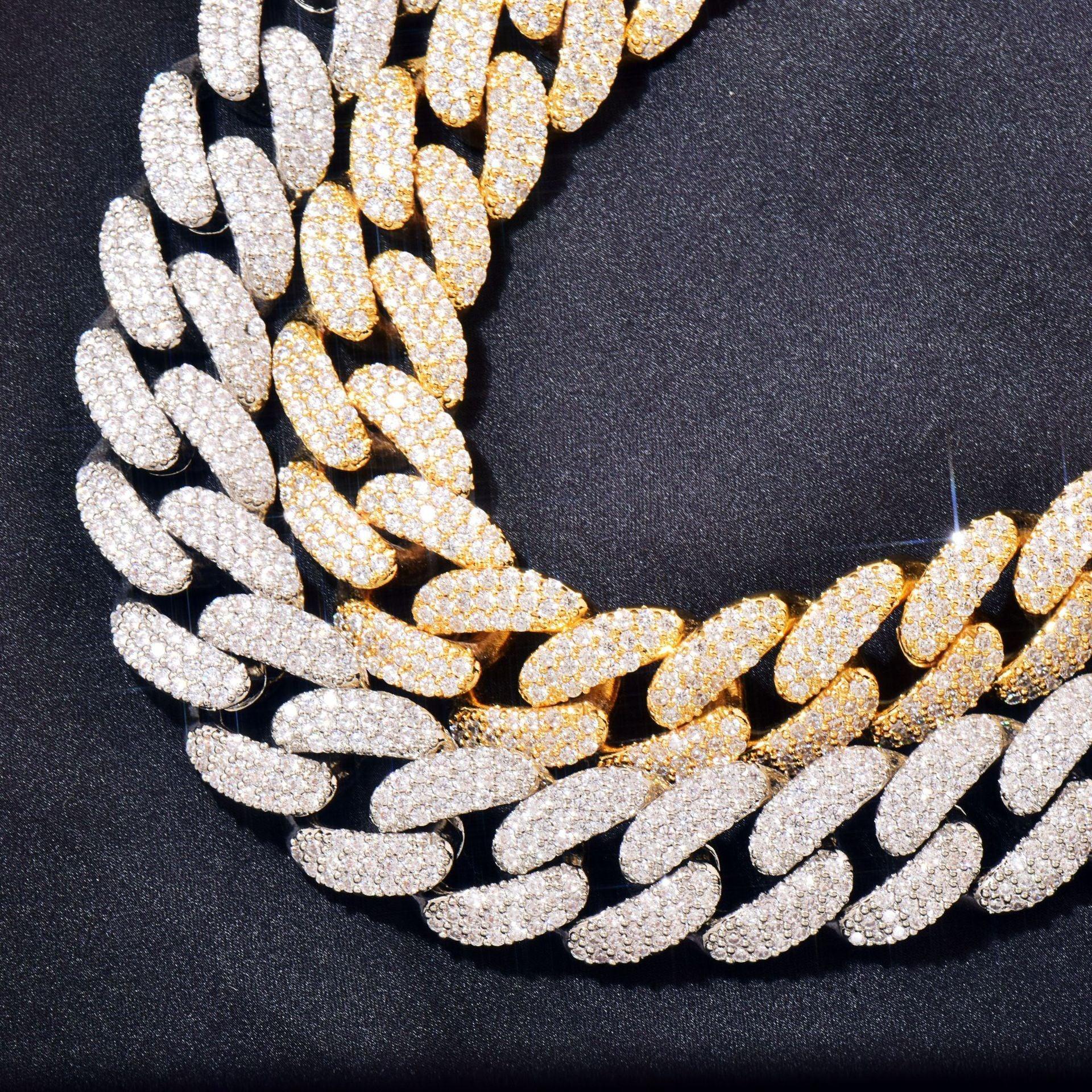 18mm Iced Out Gold Cuban Chain Necklace - CaratixJewelry