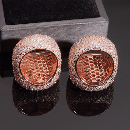 Round Moissanite Men’s Ring | S925 Silver Iced Out Hip Hop Fashion Jewelry - CaratixJewelry