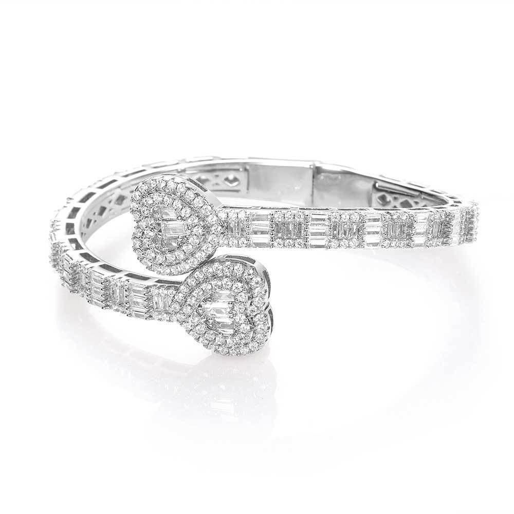 Heart-Shaped Zircon Stone Bracelet for Men | Punk Style Hip Hop Jewelry | Caratix Jewelry - CaratixJewelry