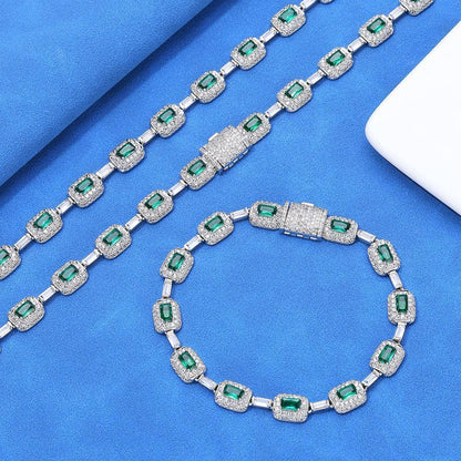 Colorful Gemstone Iced Out Zircon Rapper Chain Jewelry | Caratix Jewelry - CaratixJewelry