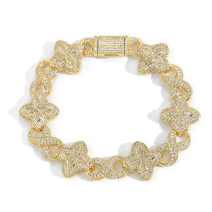 Unisex Infinity Clover 5A Zircon Bracelet | High-End Infinity Lucky Charm | Premium Hip Hop Bling | Caratix - CaratixJewelry
