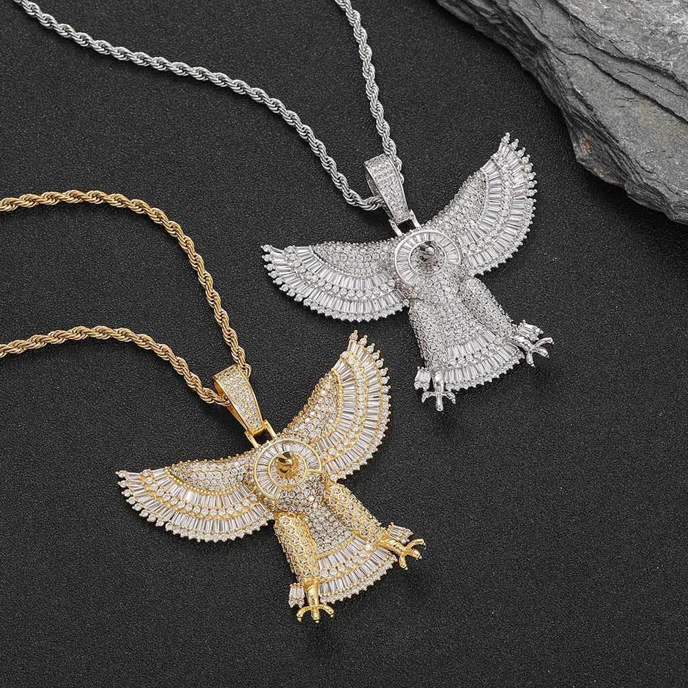Solid Eagle Pendant Necklace with Micro-Pave Zircon for Men | Caratix Jewelry - CaratixJewelry