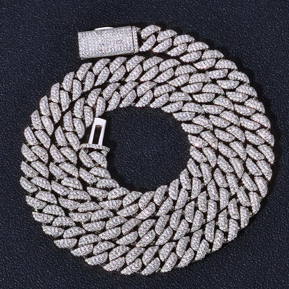 Custom 10mm Triple-Row Iced Cuban Link Gold Chain - CaratixJewelry