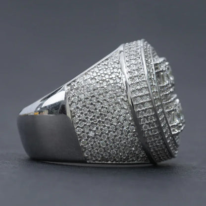 D-Color Moissanite Hip Hop Ring | S925 Silver Unisex Iced Out Fashion Jewelry - CaratixJewelry