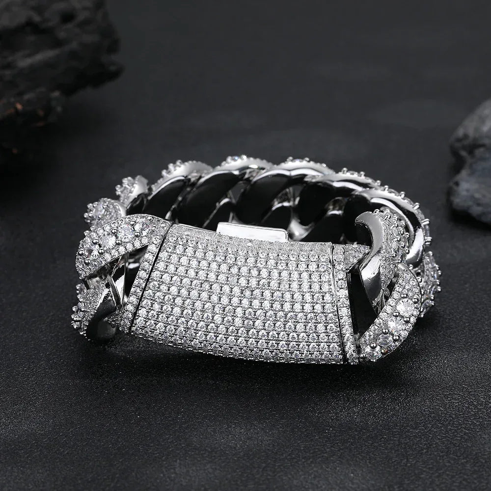 14mm Full Iced Out Bubble Cuban Set | Heavyweight Necklace & Bracelet Rapper Chain | Caratix - CaratixJewelry