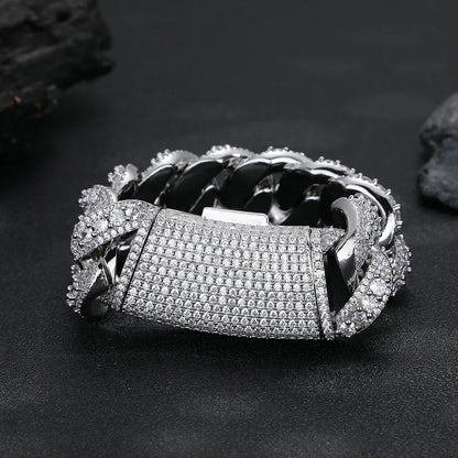 14mm Full Iced Out Bubble Cuban Set | Heavyweight Necklace & Bracelet Rapper Chain | Caratix - CaratixJewelry