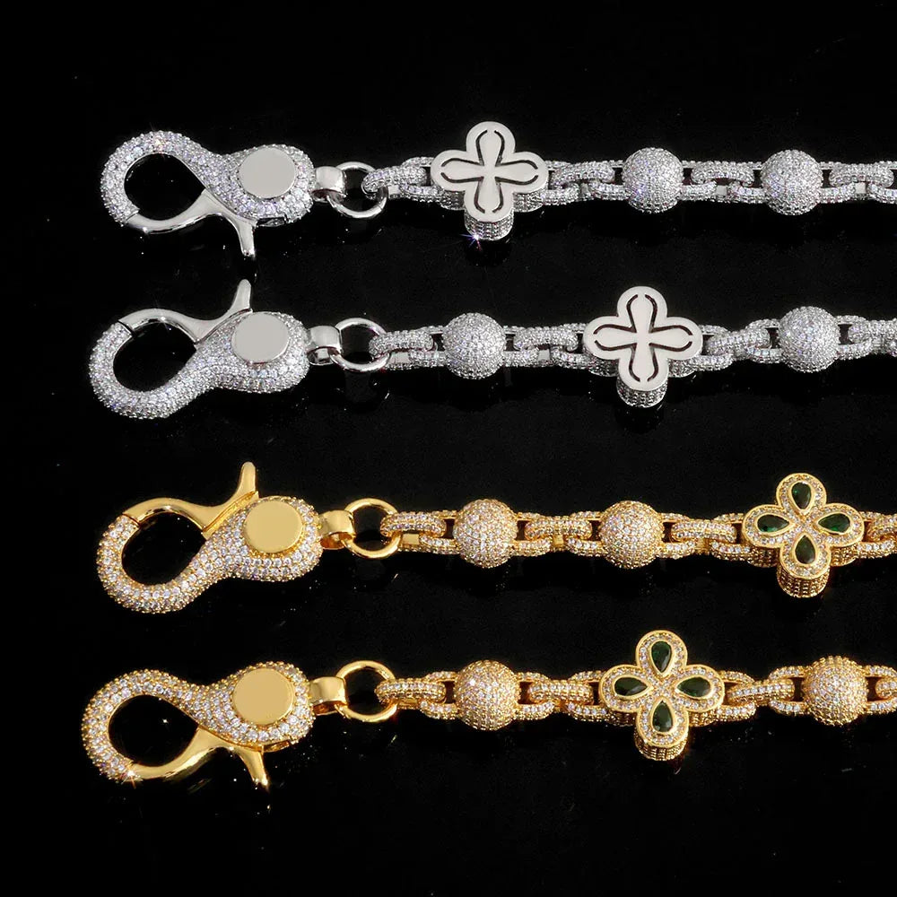 Unisex Full Zircon Clover Ball Chain | Luxury Waist Chain & Pants Link | Iced Out Hip Hop Jewelry | Caratix - CaratixJewelry