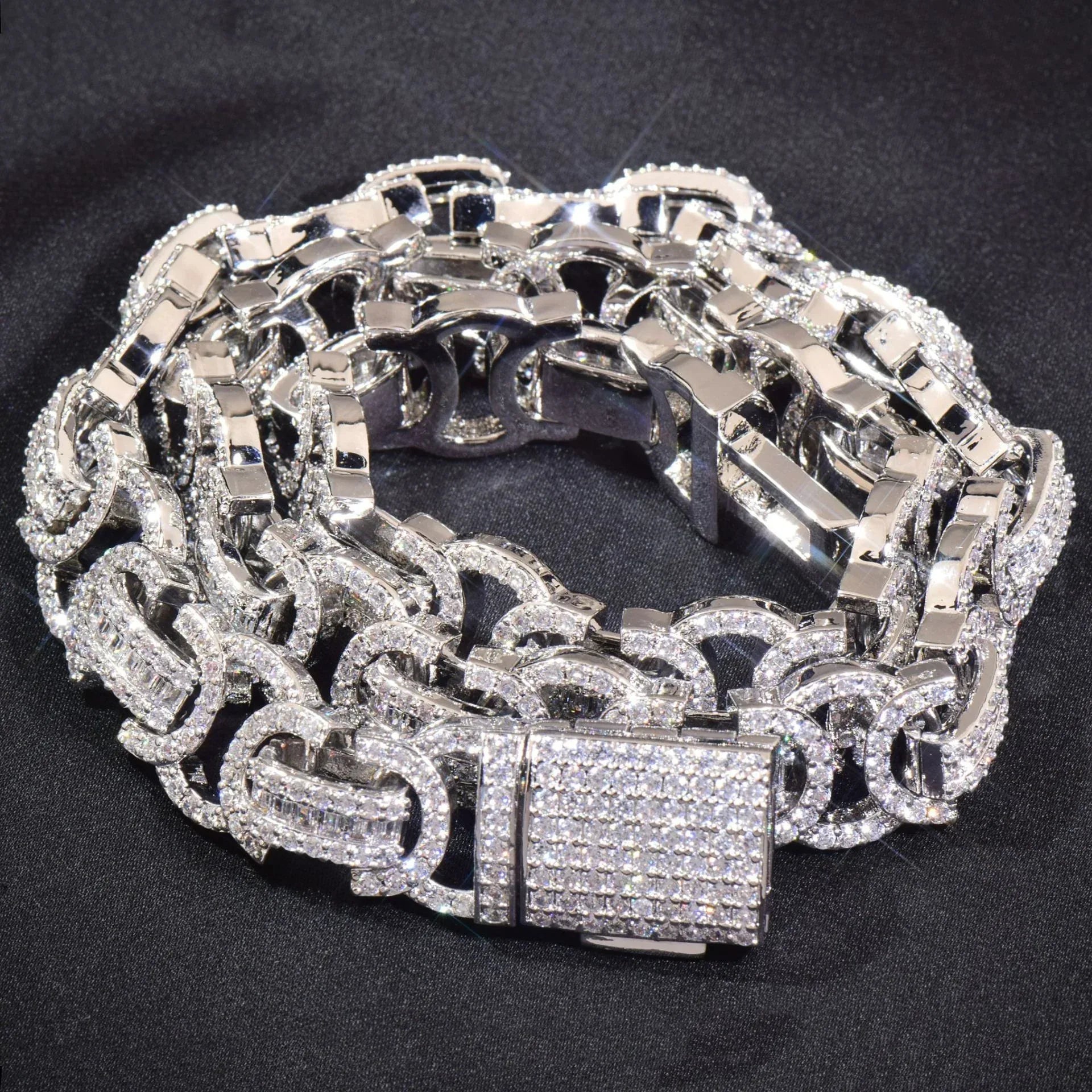 13mm Iced Out Double C Cuban Chain Necklace - CaratixJewelry
