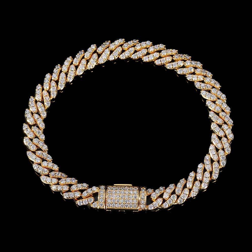8mm Single Row Iced-Out Zircon Cuban Link Bracelet for Men | Caratix Jewelry - CaratixJewelry