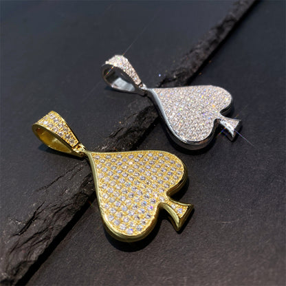 S925 Sterling Silver Moissanite Heart Pendant | Iced Out Heart Charm for Tennis Chain | Caratix