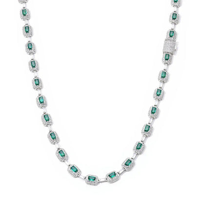 Moissanite Colorful Gemstone Necklace – S925 Sterling Silver Custom Luxury Hip Hop Jewelry - CaratixJewelry