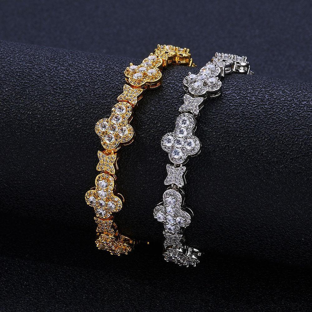 Cross Star Chain Zircon Bracelet Luxury Hip Hop Jewelry for Men & Women | Caratix Jewelry - CaratixJewelry