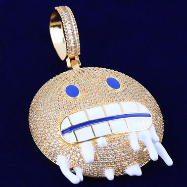 Men's "Mean Mug" Emoji Necklace | Funny & Aggressive Hip Hop Jewelry - CaratixJewelry