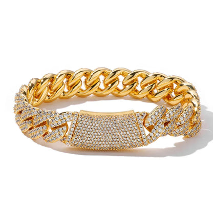 13mm Double Row Bubble Cuban Bracelet Iced Out Jewelry | Caratix Jewelry - CaratixJewelry