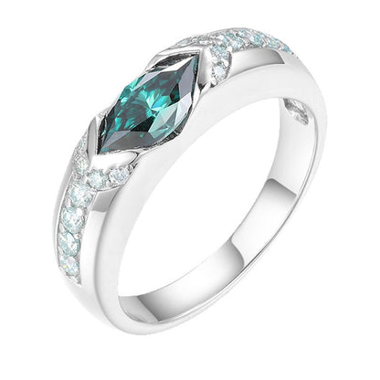 Green Moissanite All Seeing Eye S925 Protection Ring | Caratix