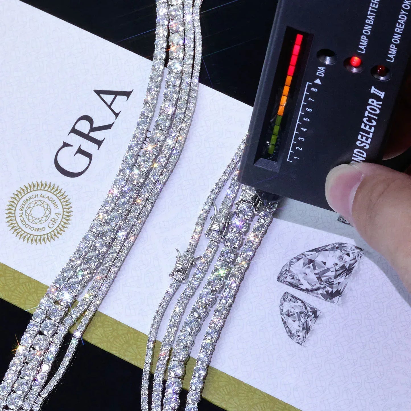 Moissanite Tennis Chain Necklace – S925 Sterling Silver Luxury Hip Hop Jewelry for Men & Women - CaratixJewelry