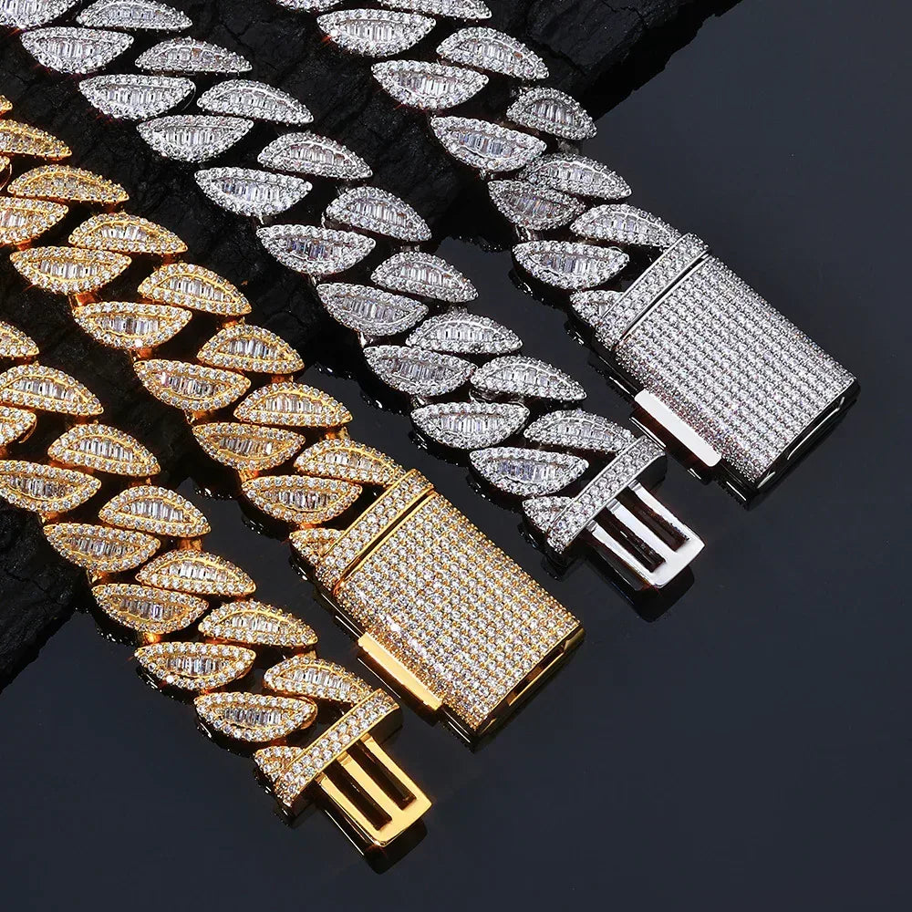 20mm T-Cut Moissanite Cuban Link Chain – Custom S925 Sterling Silver Iced-Out Hip Hop Men’s Streetwear Necklace - CaratixJewelry