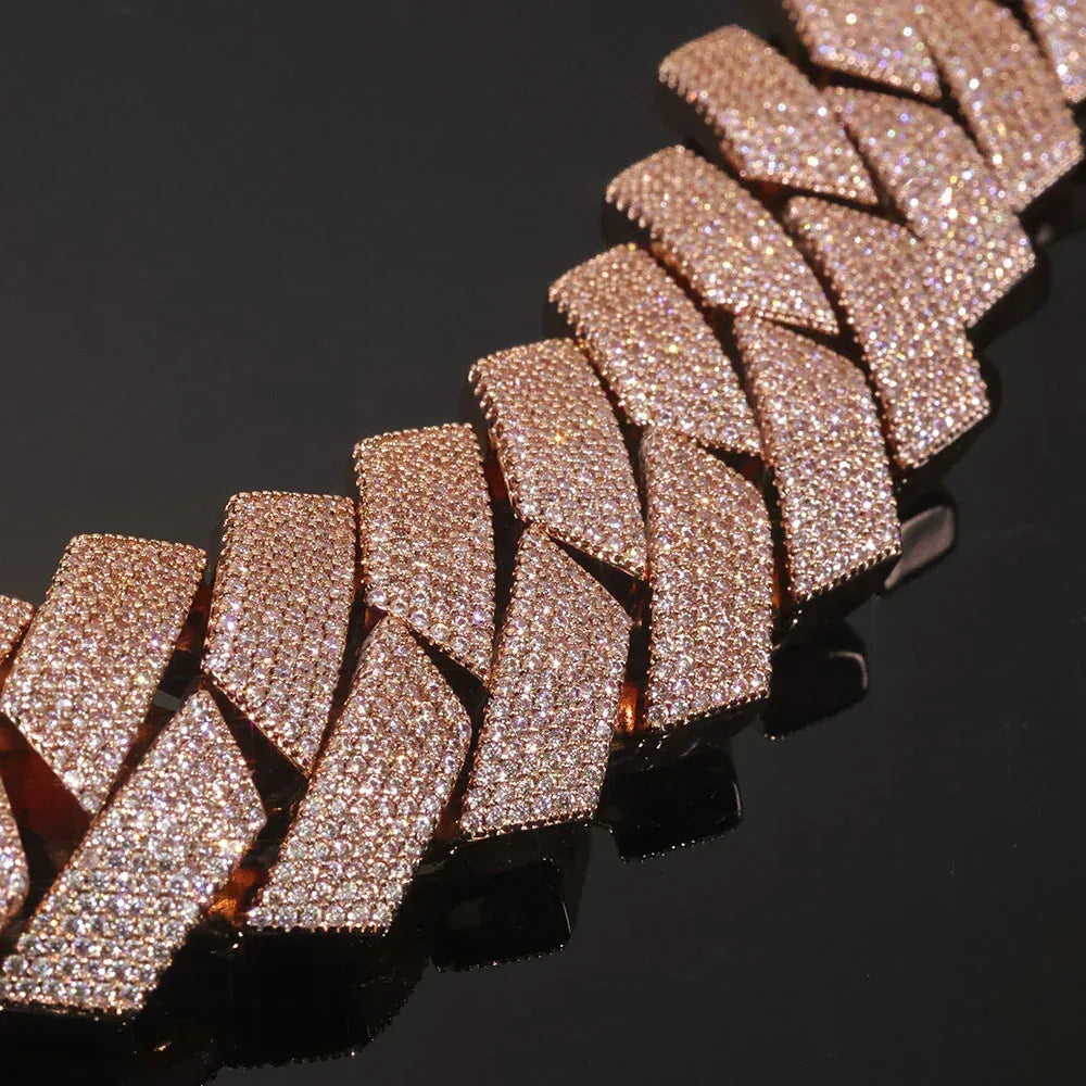 Iced Out Cuban Bracelet Six Row Zircon Cuban Link Gold Chain Style - CaratixJewelry