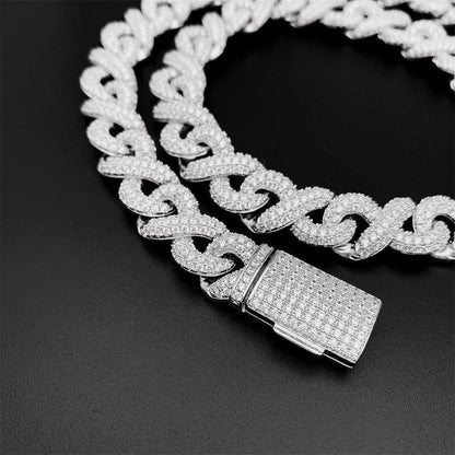 13mm Moissanite Cuban Link | S925 Silver Men’s Iced Out Hip Hop Chain - CaratixJewelry