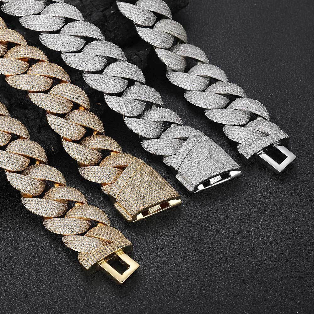 24mm Bubble Cuban Link Moissanite Chain for Men – S925 Sterling Silver Luxury Hip Hop Necklace - CaratixJewelry