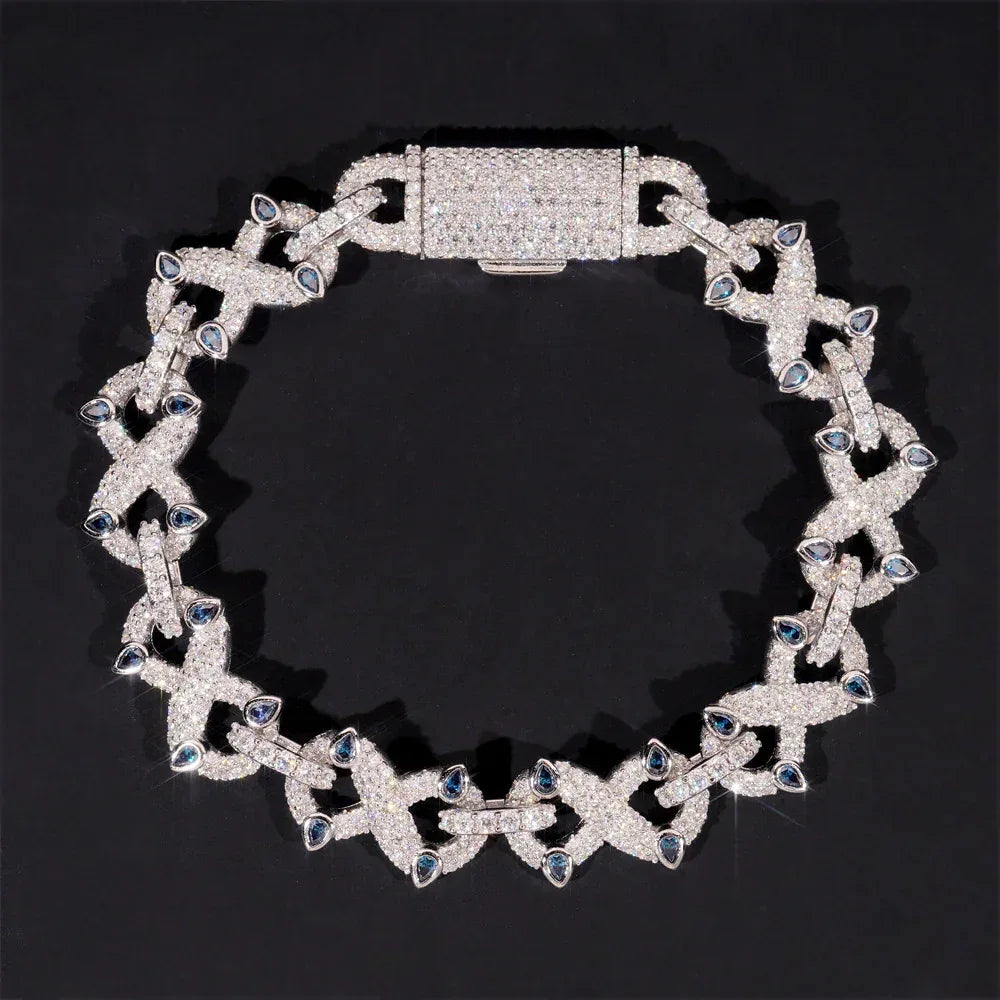Moissanite Figure-Eight Bracelet | S925 Silver Iced Out Hip Hop Jewelry - CaratixJewelry