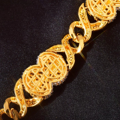 Infinity Dollar Chain Necklace with Copper & Zircon | Trendy Hip Hop Jewelry | Caratix Jewelry - CaratixJewelry