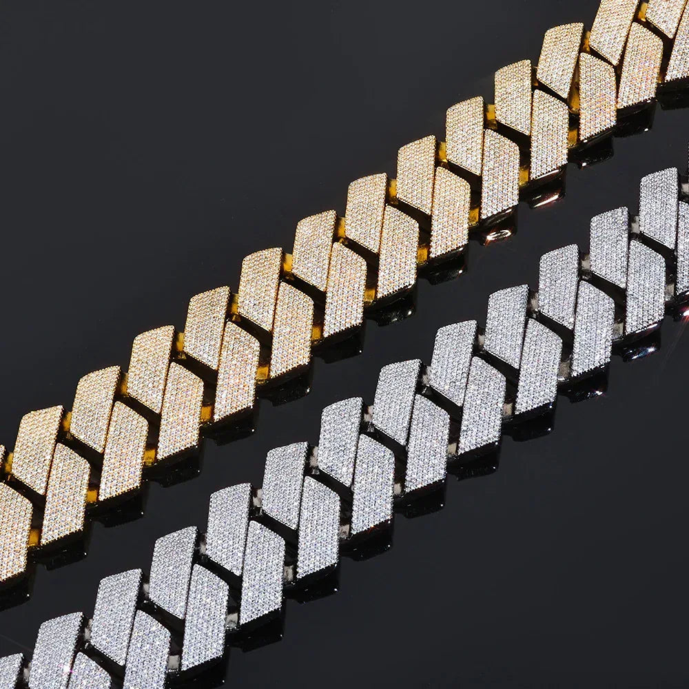 36mm Iced Out Cut Cuban Chain Zircon - CaratixJewelry