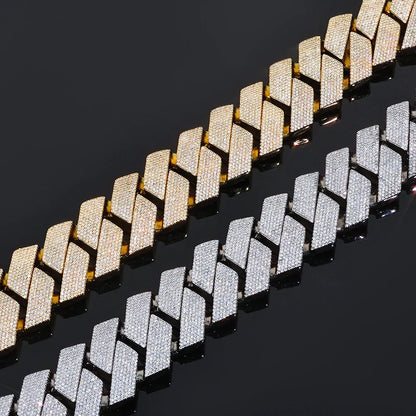 36mm Iced Out Cut Cuban Chain Zircon - CaratixJewelry