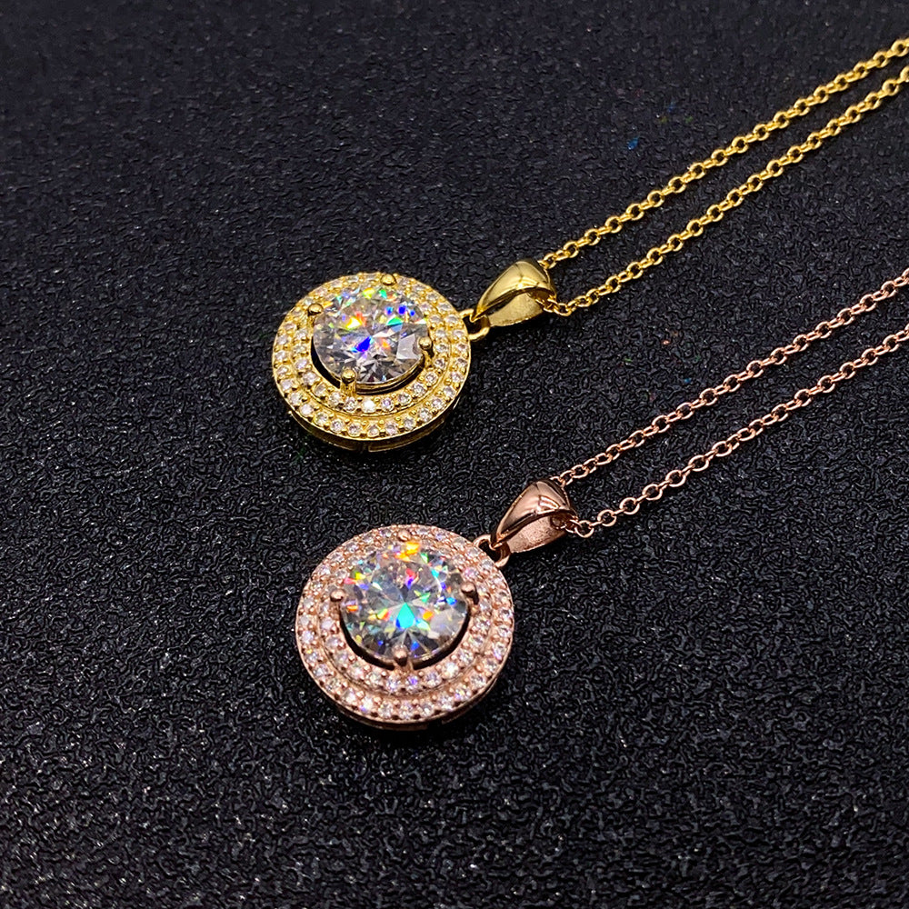 2 Carat D-Color Moissanite Necklace | S925 Sterling Silver Solitaire Pendant | Caratix