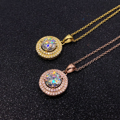 2 Carat D-Color Moissanite Necklace | S925 Sterling Silver Solitaire Pendant | Caratix