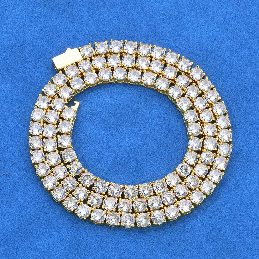 Hip Hop Bling Spring Clasp S925 Silver CZ Tennis Necklace – Luxury Women’s Jewelry | Caratix Jewelry - CaratixJewelry