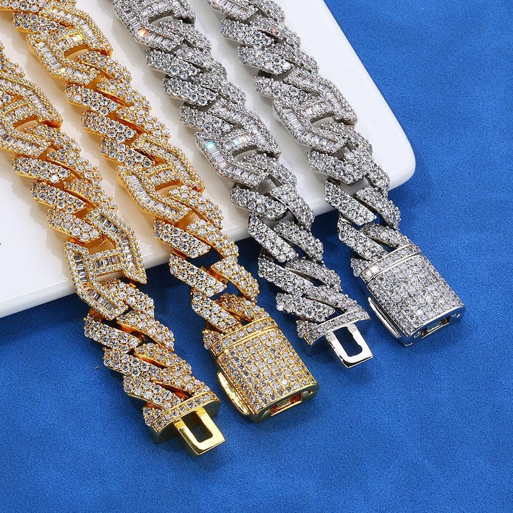 Pig Nose Moissanite Cuban Link Chain – Custom S925 Sterling Silver Iced-Out Hip Hop Men’s Trendy Streetwear Necklace - CaratixJewelry