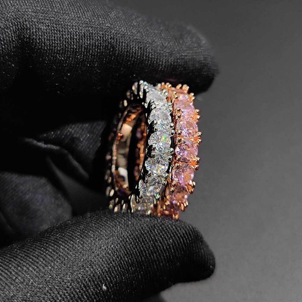4mm Single-Row Zircon Ring for Men | Trendy Hip Hop Jewelry | Caratix Jewelry - CaratixJewelry