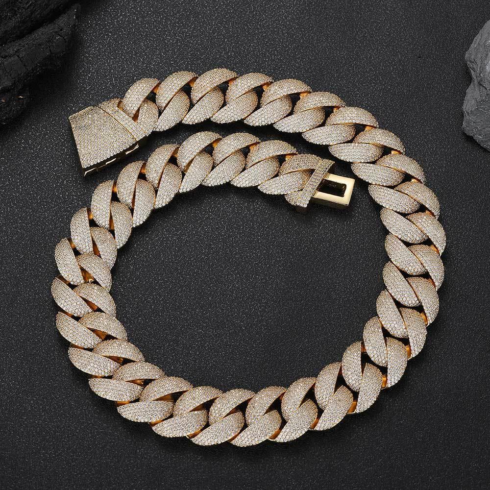 24mm Bubble Cuban Link Moissanite Chain for Men – S925 Sterling Silver Luxury Hip Hop Necklace - CaratixJewelry