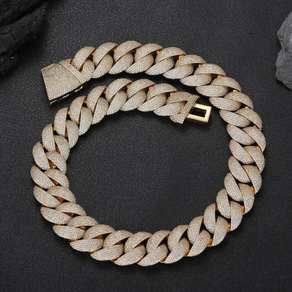 24mm Bubble Cuban Link Moissanite Chain for Men – S925 Sterling Silver Luxury Hip Hop Necklace - CaratixJewelry