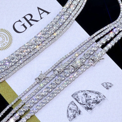 Custom 18K Gold Moissanite Tennis Chain | High-End Women's Hip Hop Bling | Caratix - CaratixJewelry