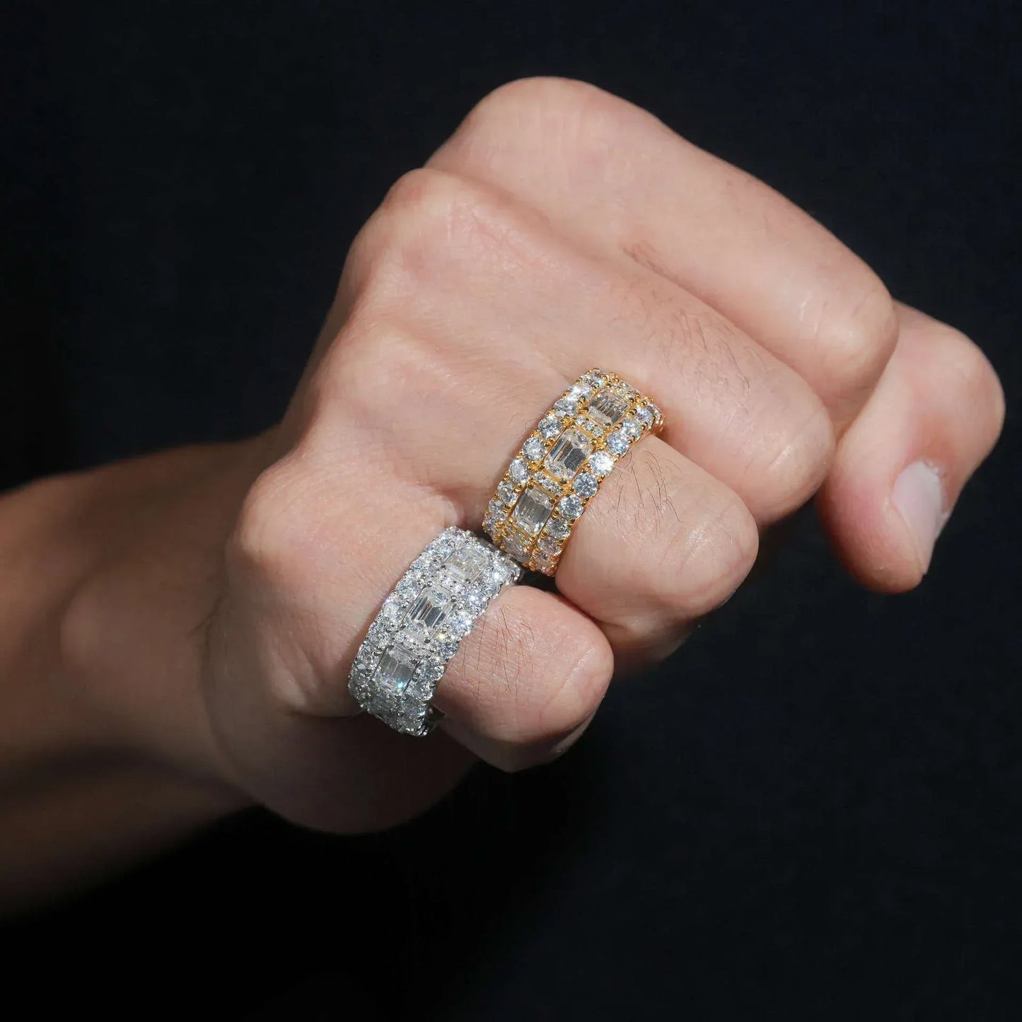 Moissanite Men’s Hip Hop Ring | S925 Silver Full Iced Out Streetwear Jewelry - CaratixJewelry