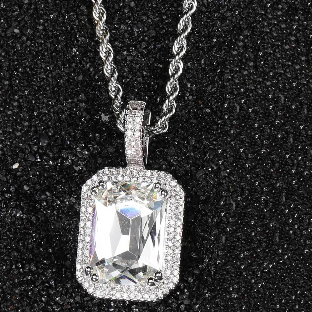 Custom Colored Gemstone Pendant Necklace with Zircon Stones for Men and Women | Caratix Jewelry - CaratixJewelry