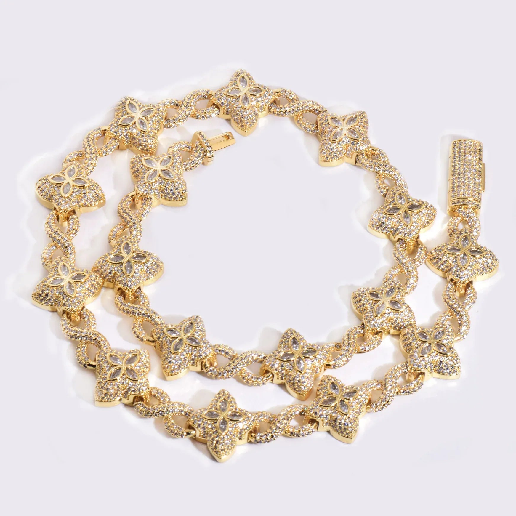 Iced Out 8-Shape Cuban Chain Zircon Necklace for Men | Caratix Jewelry - CaratixJewelry