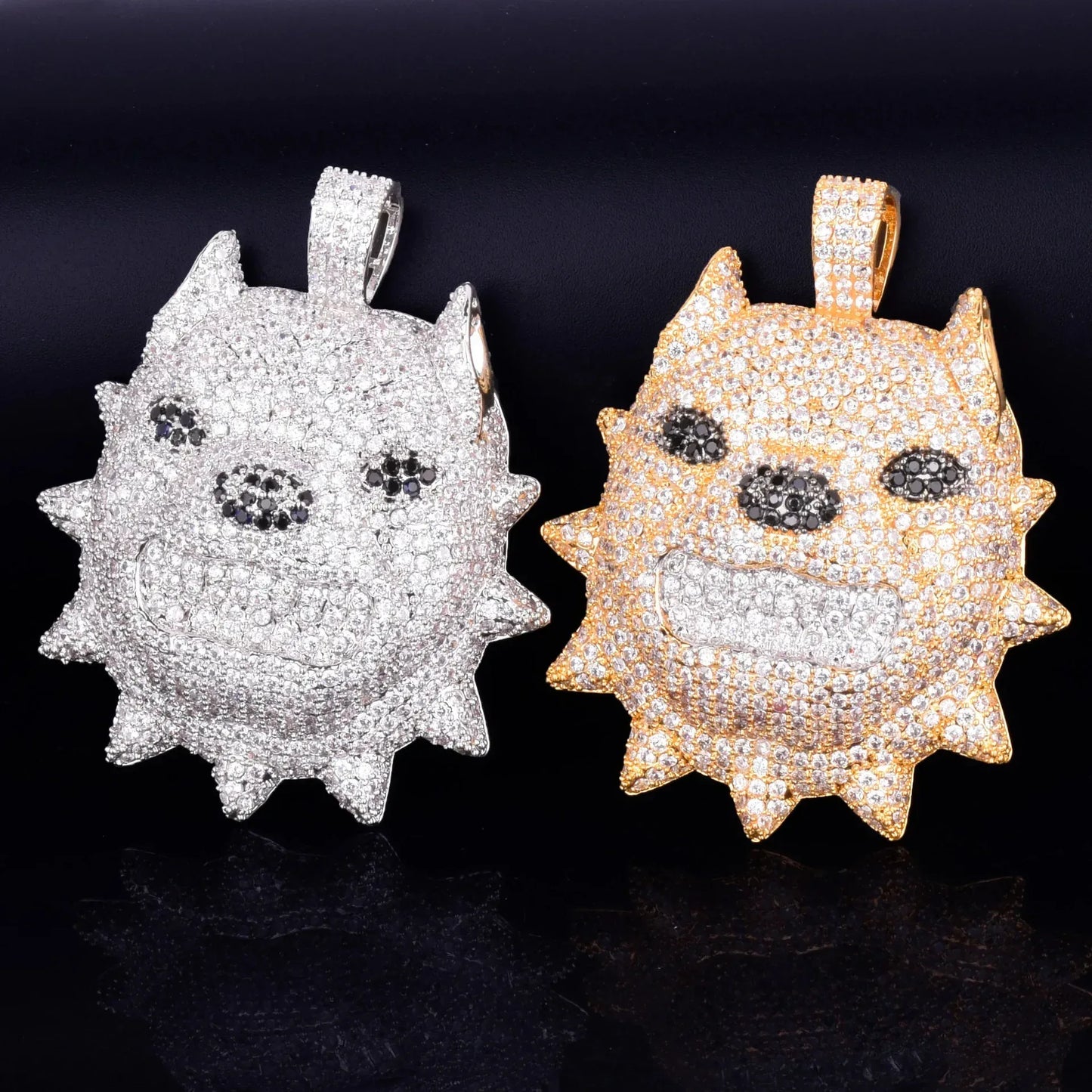 Iced Out 3D Pitbull Dog Pendant | Men's American Bully Head Necklace | Premium Copper CZ Canine Jewelry | Beast Mode Bling | Caratix - CaratixJewelry