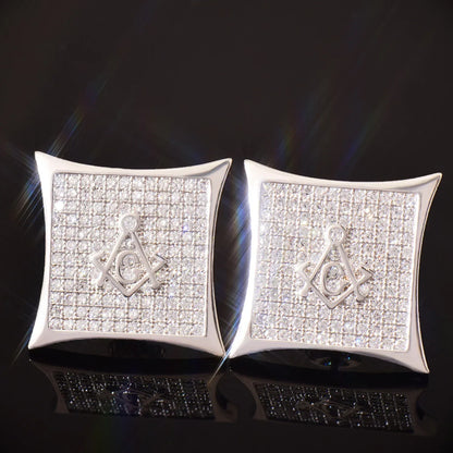 Small Round Iced Out Stud Earrings with Zircon | Creative & Trendy Hip Hop Jewelry | Caratix Jewelry - CaratixJewelry