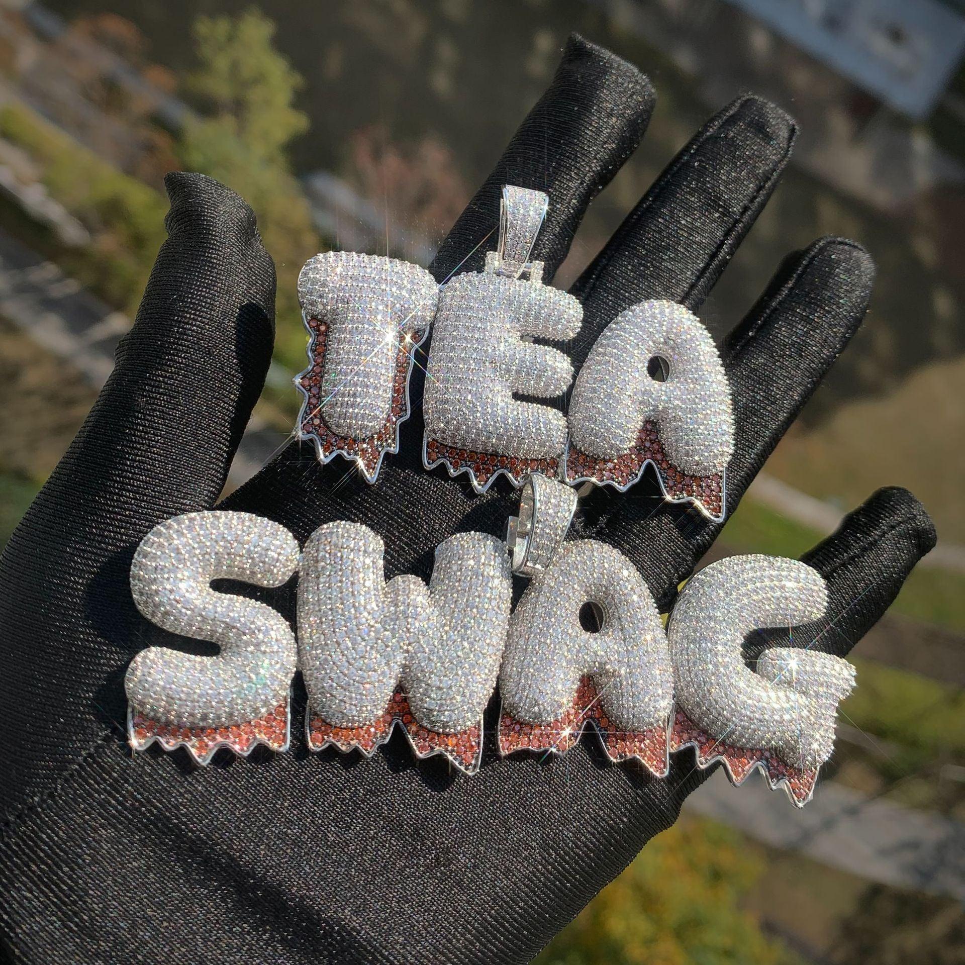 Custom Letter Pendant Necklace | Gold Plated DIY Initial Hip Hop Couple Jewelry - CaratixJewelry