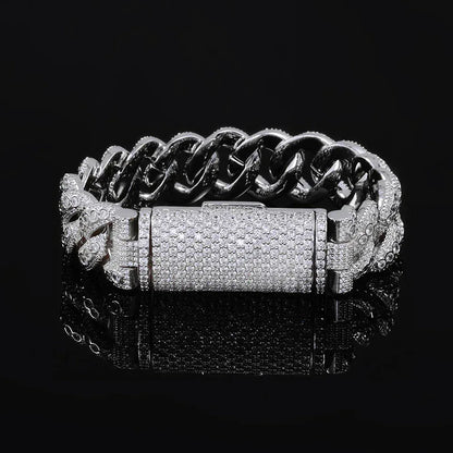18mm Flip Clasp Full Cuban Link Necklace Hip Hop Bling Jewelry for Men | Caratix Jewelry - CaratixJewelry