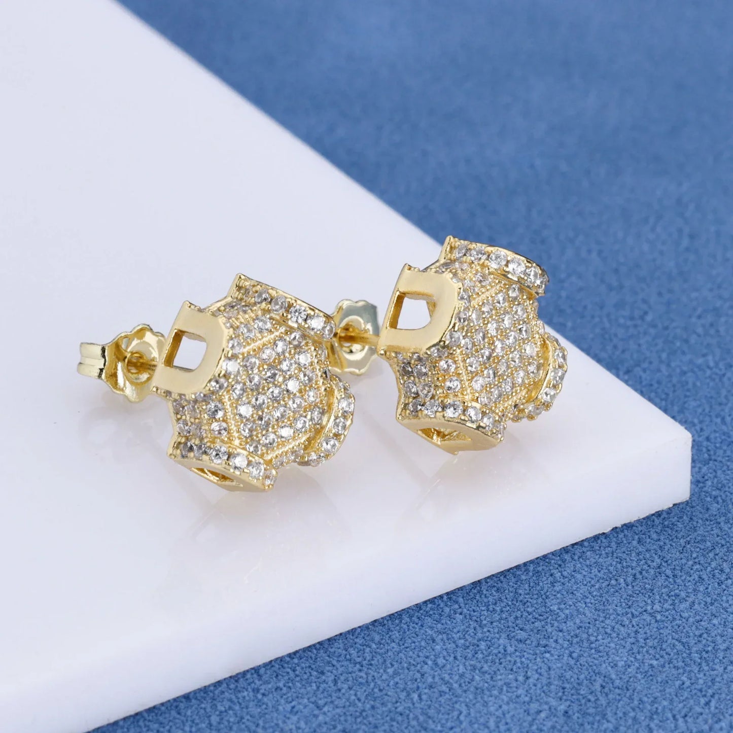 Custom Full Zircon Stud Earrings for Men | Luxury Hip Hop Jewelry | Caratix Jewelry - CaratixJewelry