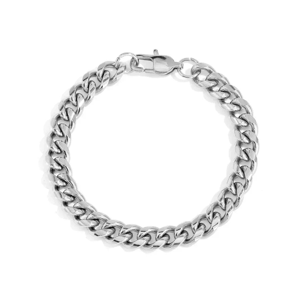 Cuban Link Bracelet with Box Clasp for Men | Caratix Jewelry - CaratixJewelry