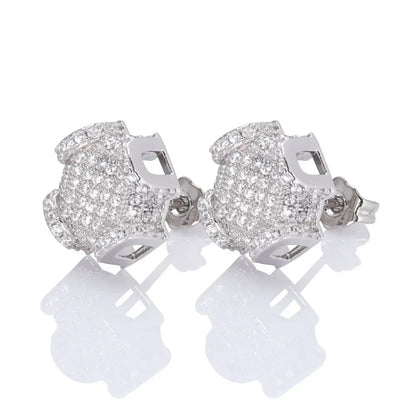 Full Zircon Stud Earrings for Men | Trendy Hip Hop Jewelry | Caratix Jewelry - CaratixJewelry