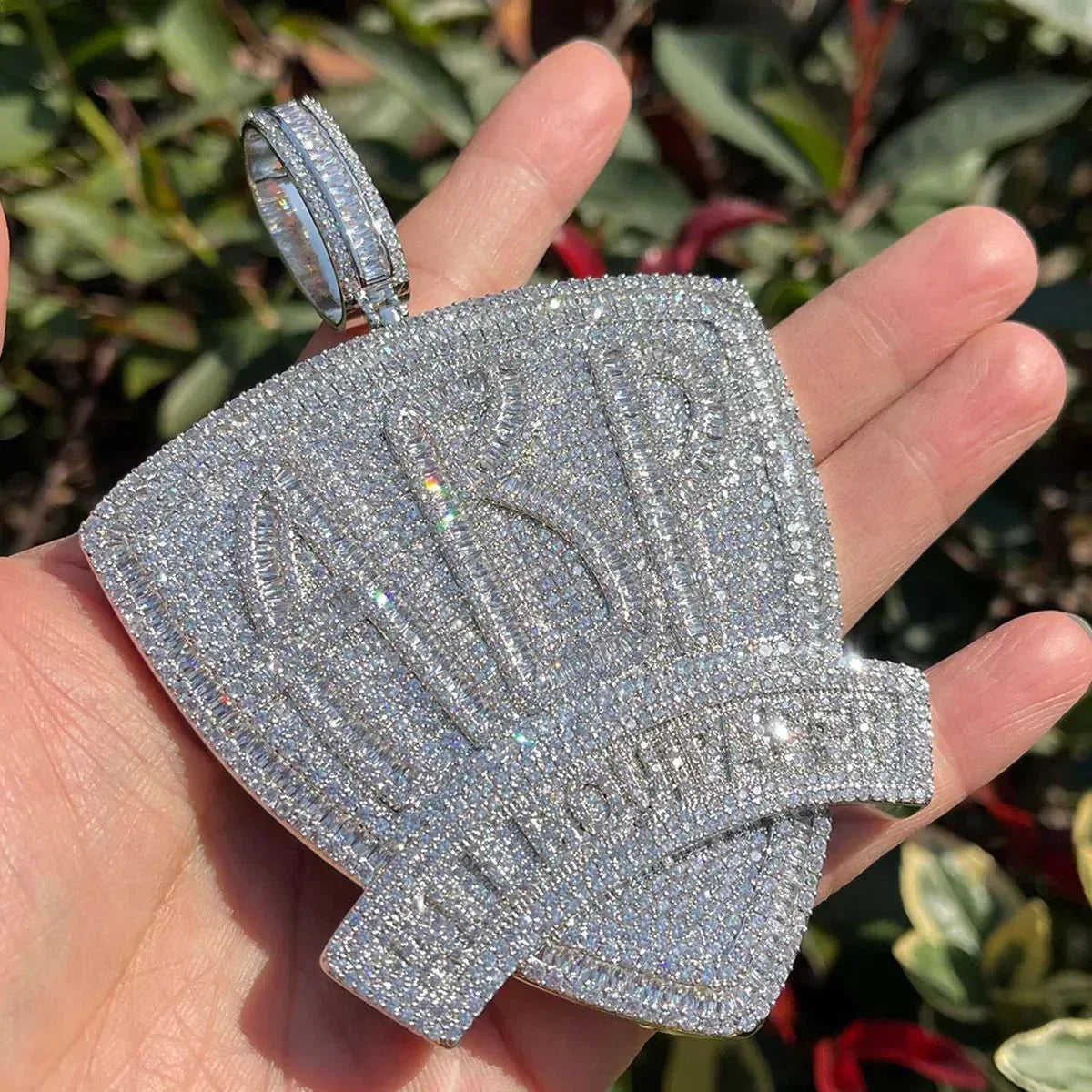 Iced Out "All Bout Paper" Letter Pendant | Men's Hip Hop Motto Necklace Caratix - CaratixJewelry