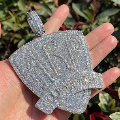 Iced Out "All Bout Paper" Letter Pendant | Men's Hip Hop Motto Necklace Caratix - CaratixJewelry