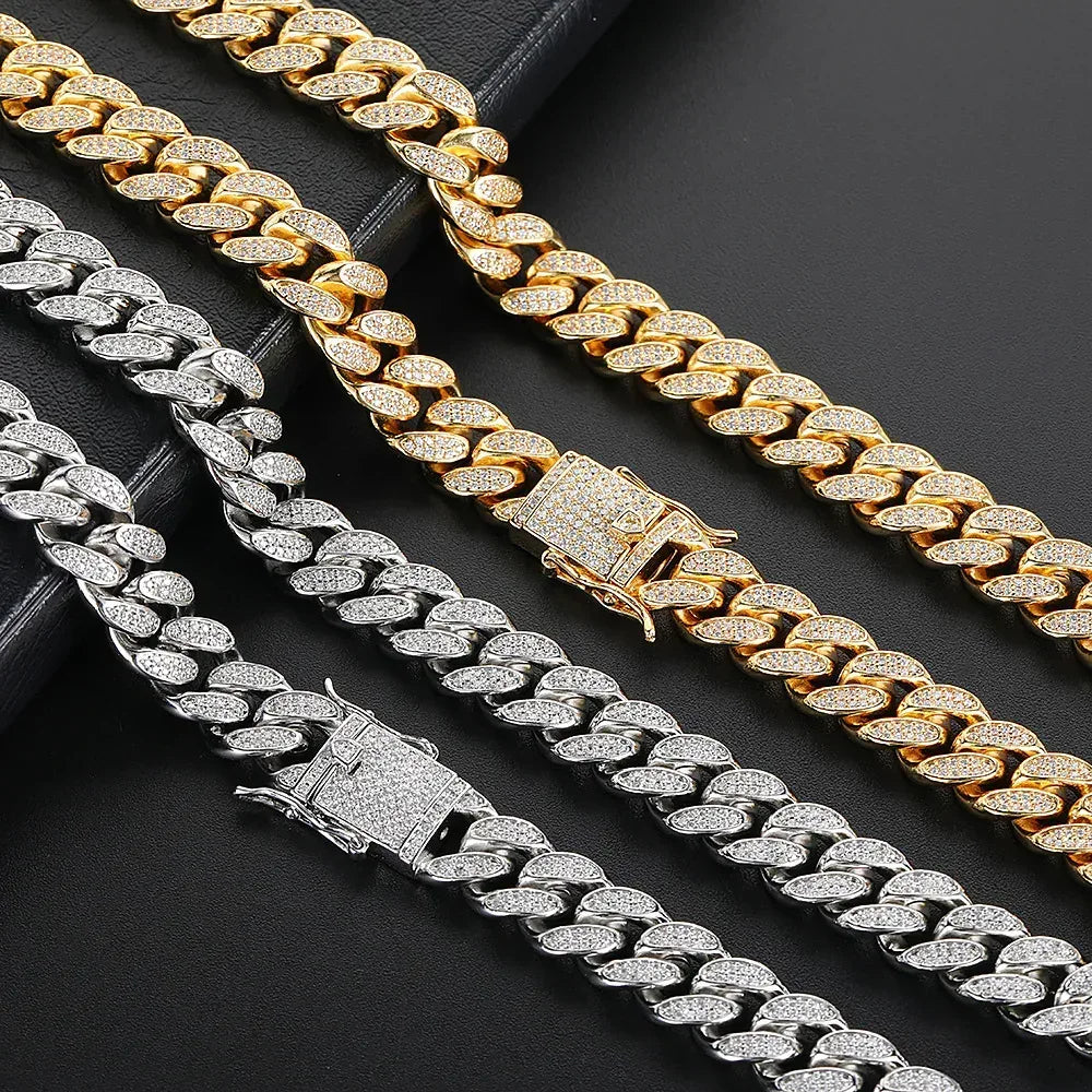 Custom 12mm Double-Row Iced Out Gold Chain Style for Rapper | Necklace & Bracelet | Caratix - CaratixJewelry
