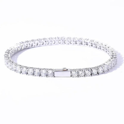 Custom S925 Silver Single-Row Tennis Bracelet | Men's Essential Iced Out Jewelry | Caratix - CaratixJewelry